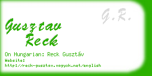 gusztav reck business card