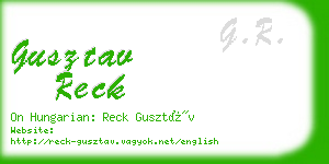 gusztav reck business card